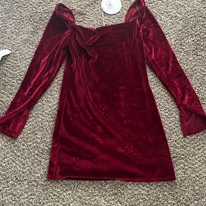 Velvet Burgundy Mini Dress